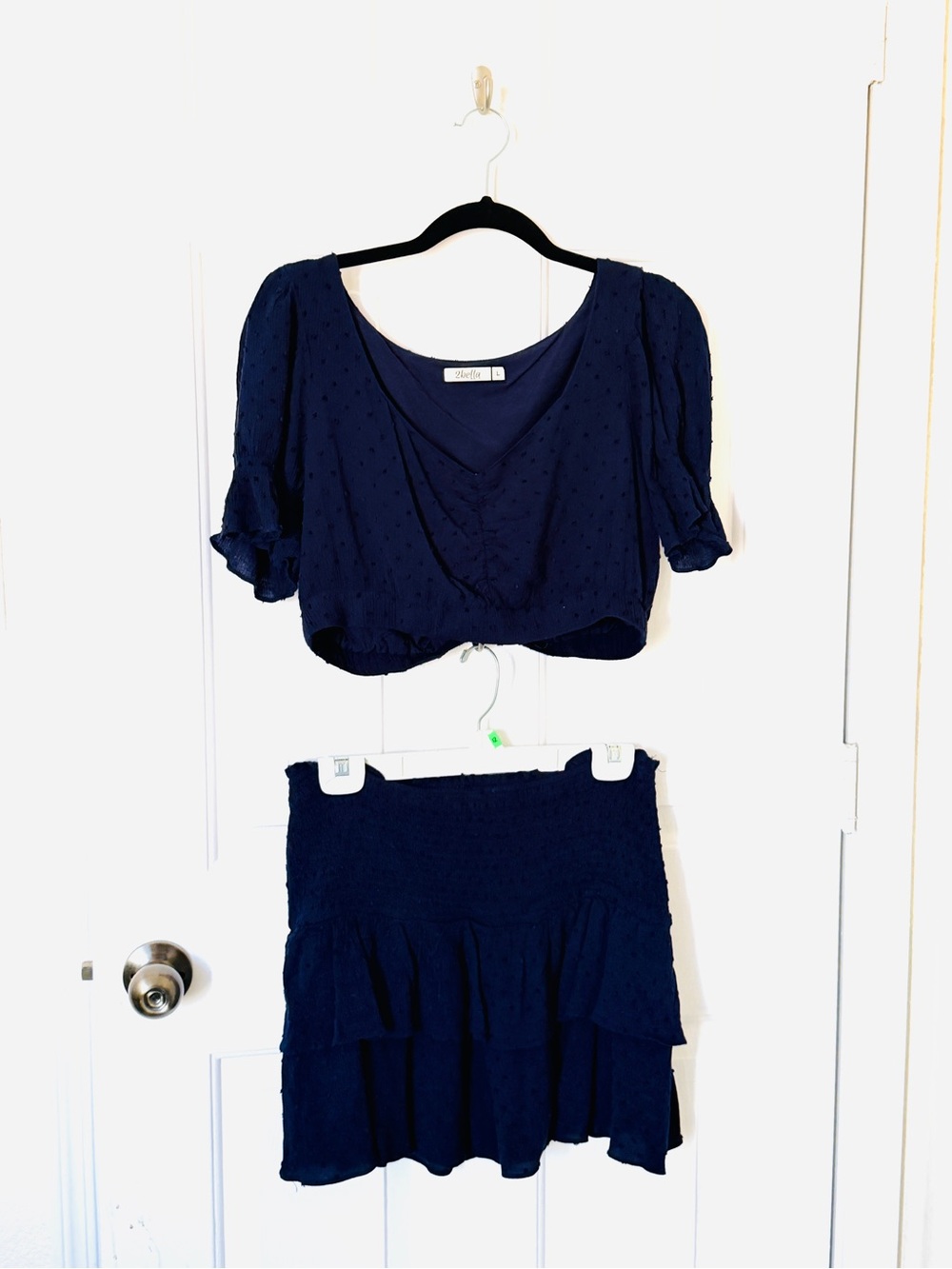 Women's Navy Blue Ruffle Mini Skirt — Unbranded